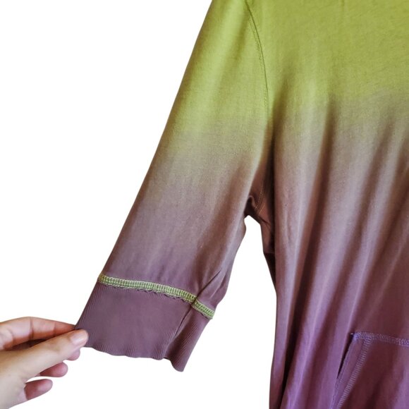 Good Vibes By Life is Good Short Sleeve Hooded Ombre T-shirt Size Large - Picture 5 of 16